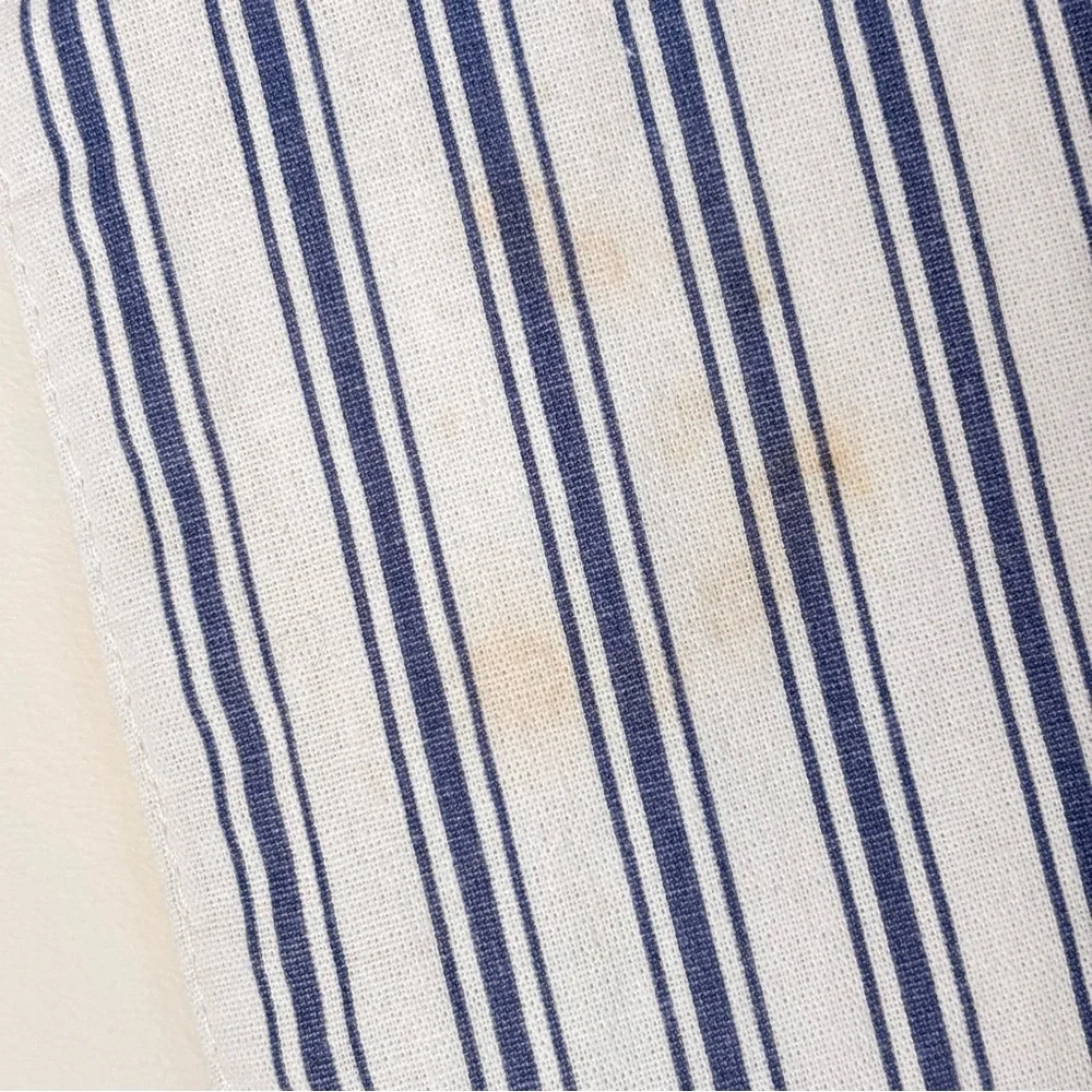 Nicole Miller Yellow and Blue Floral Reversible Stripe Cotton Placemats Set of 6